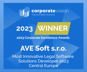 Ocenění Most Innovative Legal Software Solutions Developer 2023 pro Evolio
