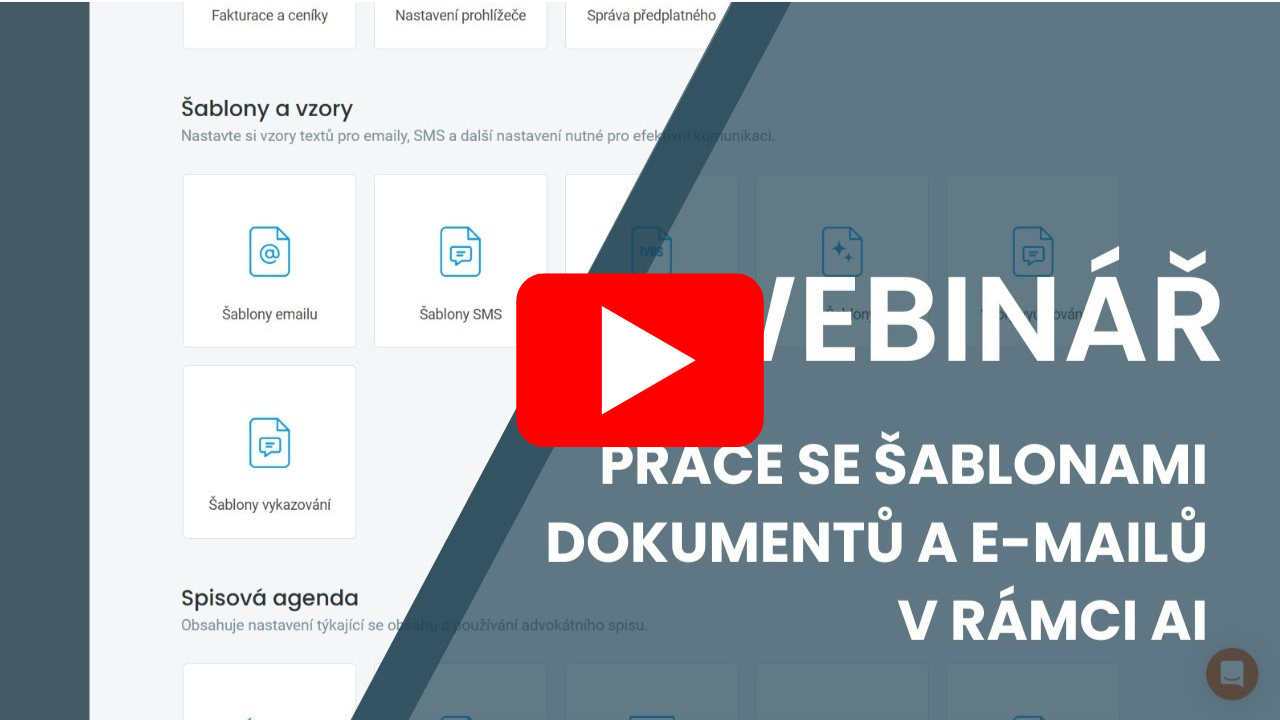 Práce se šablonami dokumentů a e-mailů v rámci AI